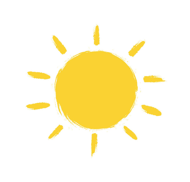 Sonnensymbol isoliert auf weißem Hintergrund. Sonnenschein, Sonnenuntergang. Vektorillustration. - Vektor, Bild