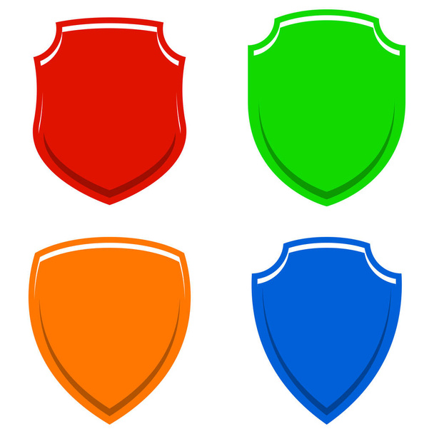 Shield, armor illustration. Protection, defense, seal icon - Vettoriali, immagini