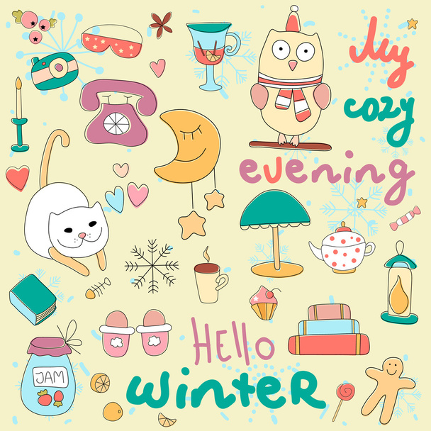 Hello winter illustration. - Vektor, Bild