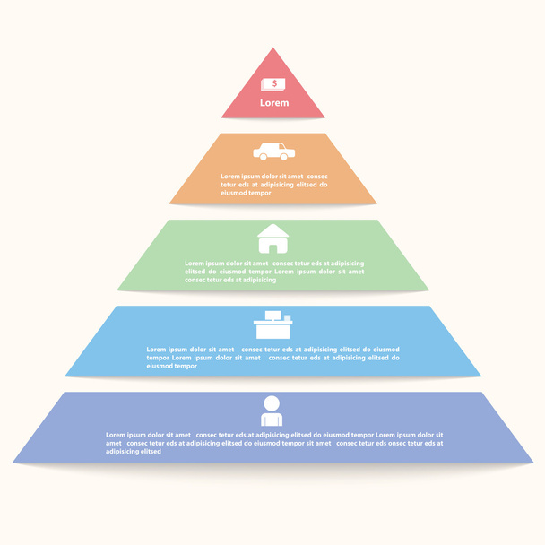 Pyramid infographic template - Vector, Image