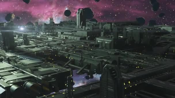 Animazione 3d - Modello di città fantascientifica aliena - Filmati, video