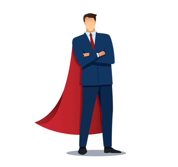 businessman with red cape vector illustration - Διάνυσμα, εικόνα