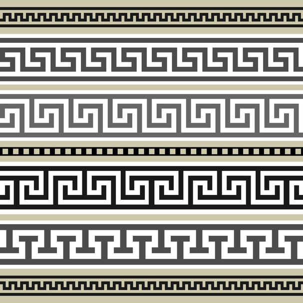 Set of greek geometric borders - Vector, Image
