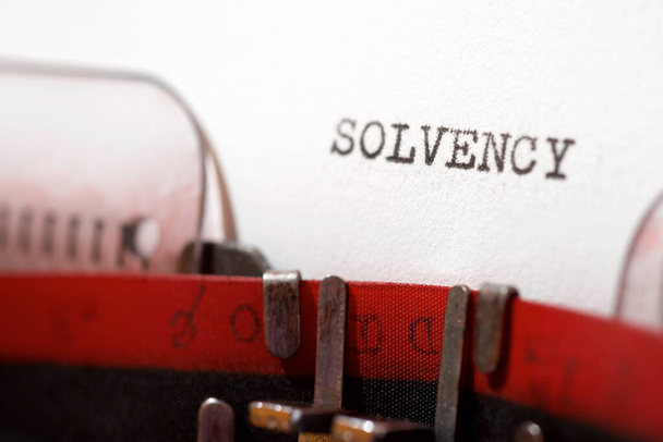 Solvency text written with a typewriter. - Foto, immagini