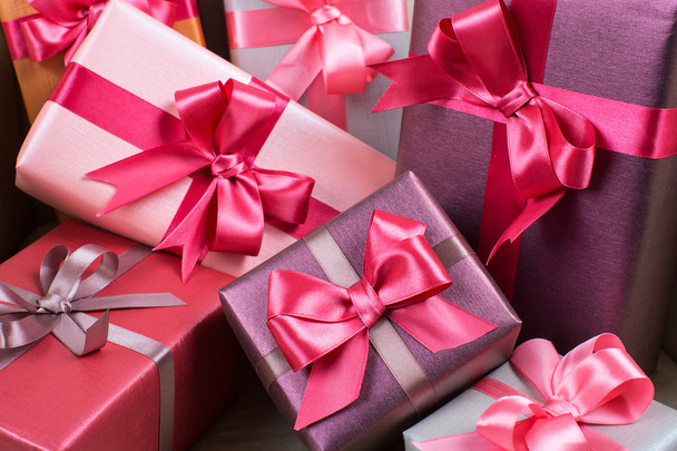 Boxes with gifts isolated on white background - 写真・画像