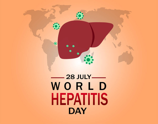 Wereldhepatitis Dag op 28 juli modern abstract, sjabloon voor banner poster, Stop hepatitis - Foto, afbeelding