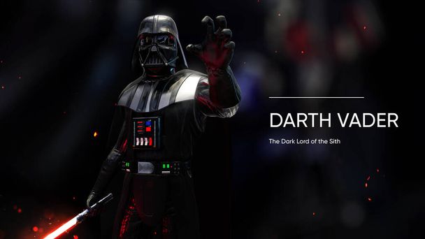 Darth Vader. Ilustración 3D poter. - Foto, Imagen