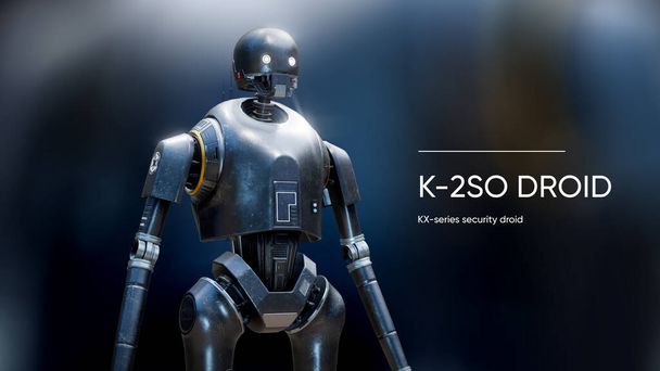 K-2SO Droid. 3D illustration poter. - Photo, Image