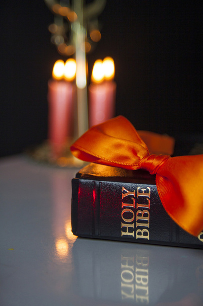 Holy Bible and Candles - Fotó, kép