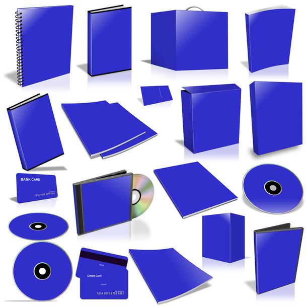 Colección de portada en blanco azul 3d
 - Foto, imagen