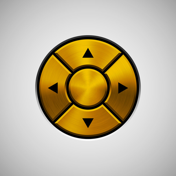 Abstract Joystick Button with Gold Metal Texture - Vektor, obrázek