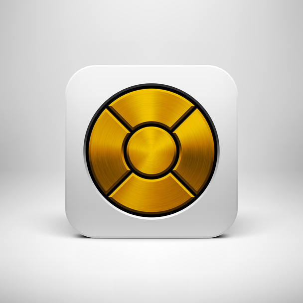 White Abstract App Icon Button Template - Vektör, Görsel