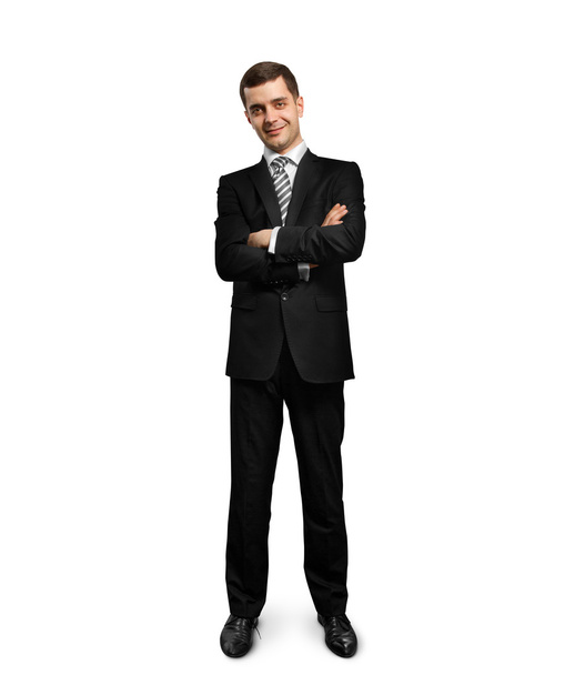 Full length male in suit with folded hands - Фото, зображення