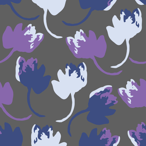seamless plants pattern background doodle hand drawn flowers , greeting card or fabric - Vetor, Imagem