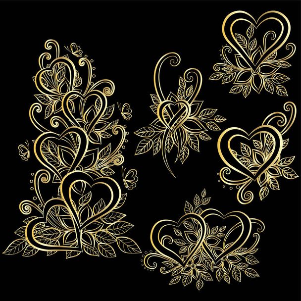 set of vector floral elements for design - Wektor, obraz