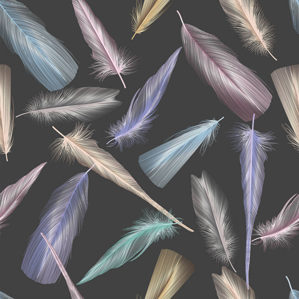 seamless pattern with feathers. vector illustration - Vector, Image