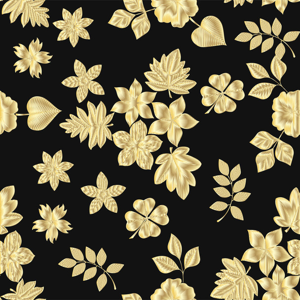 seamless pattern with flowers. hand drawn vector illustration. - Vector, Image