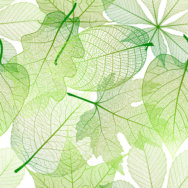 Modello senza cuciture con foglie autunnali. Illustrazione vettoriale - Vettoriali, immagini