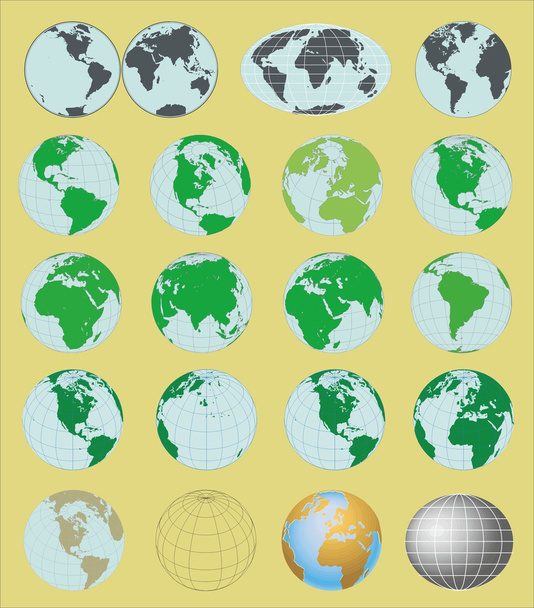 Set of vector globes - Vector, afbeelding