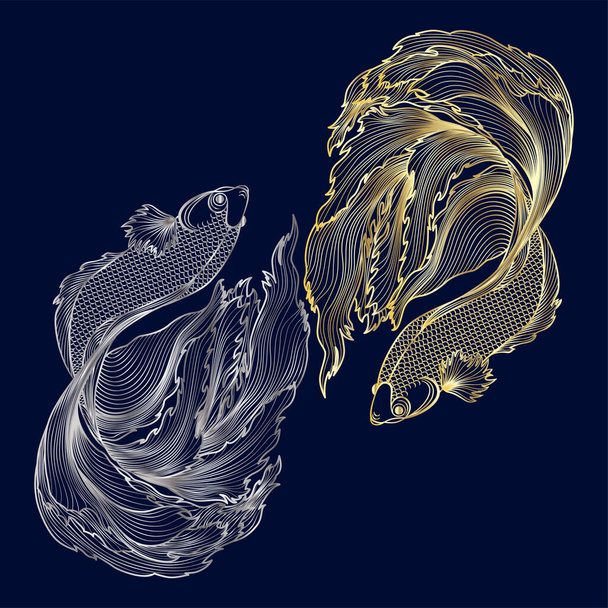 fish, carp, koi, whale, illustration, vector - Vector, Image