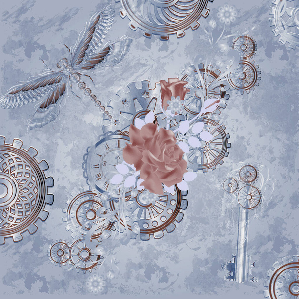 vintage background. seamless floral pattern - Vektor, Bild