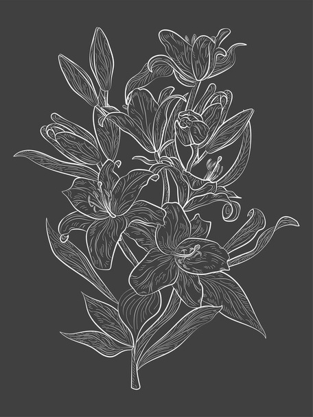 Güzel bir botanik arkaplanının vektör çizimi - Vektör, Görsel