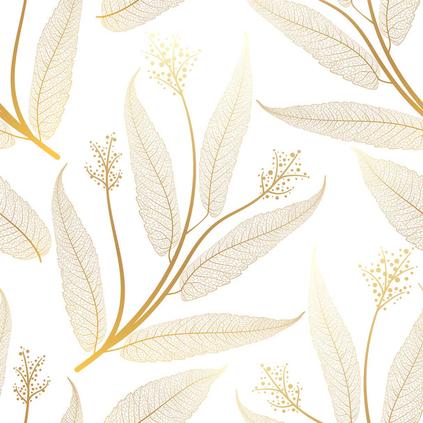 Seamless pattern with leaves. Vector illustration. - Вектор, зображення