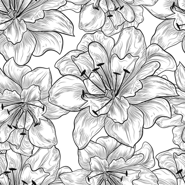 nahtloses Muster mit Blumen, Vektorillustration - Vektor, Bild