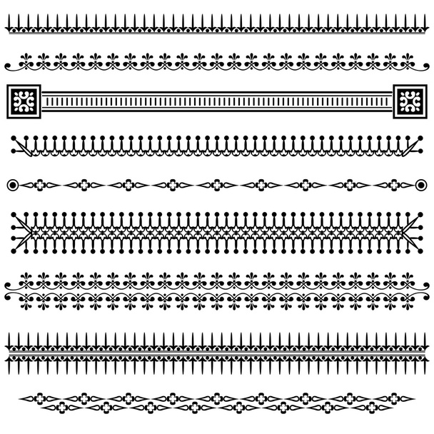 set decorative elements border pattern - Vector, Image