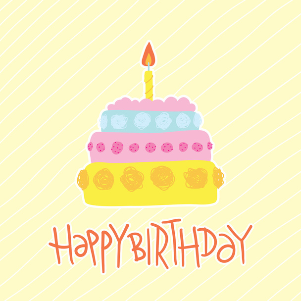 Happy birthday cake - Вектор,изображение