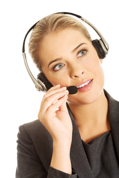 Call center woman talking to customer - Foto, imagen