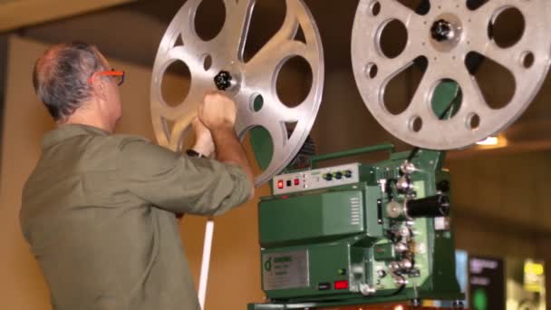 Film Technician Mounting 16mm Film - Footage, Video