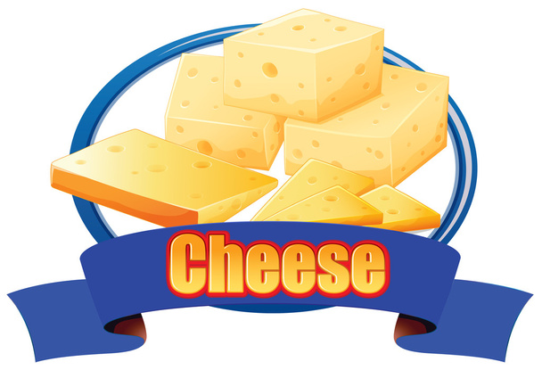 Etiqueta de queijo
 - Vetor, Imagem