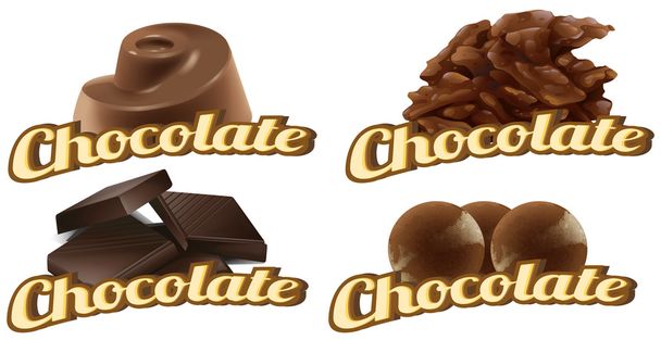 csokoládé Címkék - Vektor, kép