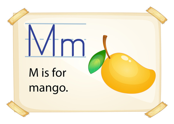 A letter M for mango - Vector, Image