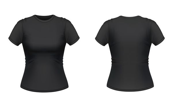 Black women's T-shirt - Vector, Image