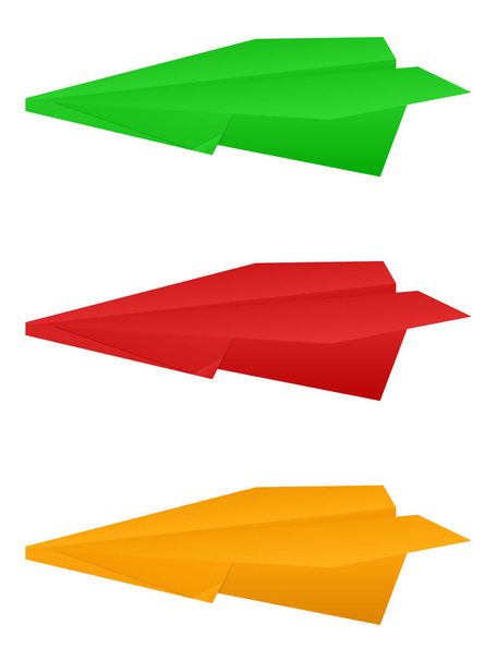 Paper airplane set on a white background. Vector illustration. - Διάνυσμα, εικόνα