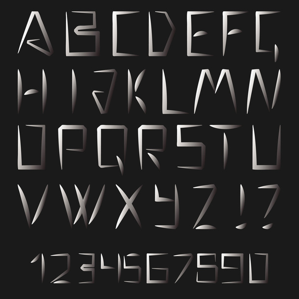 Latin alphabet letters and numbers - Vektori, kuva