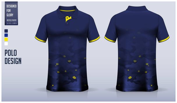Polo t-shirt mockup template design for soccer jersey, football