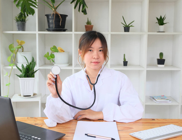 Young Asian woman doctor with stethoscope  - Photo, Image