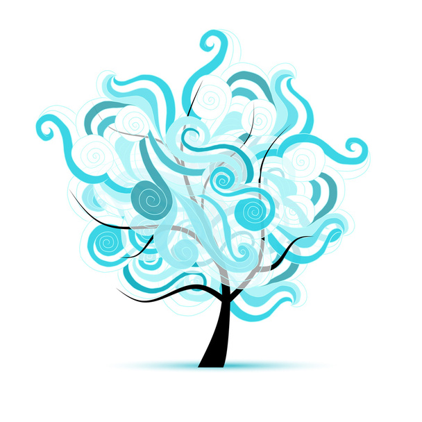 Abstract wavy tree for your design - Vector, Image
