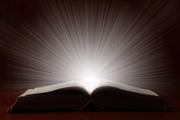 Old Book With Bright Light - Foto, imagen