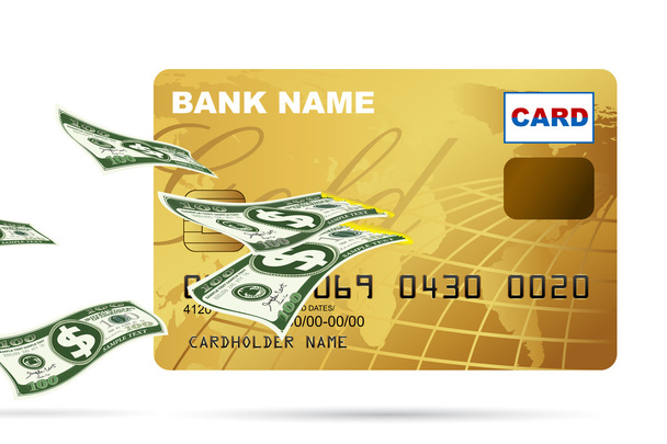 Dólar a sair do cartão de crédito
 - Vetor, Imagem