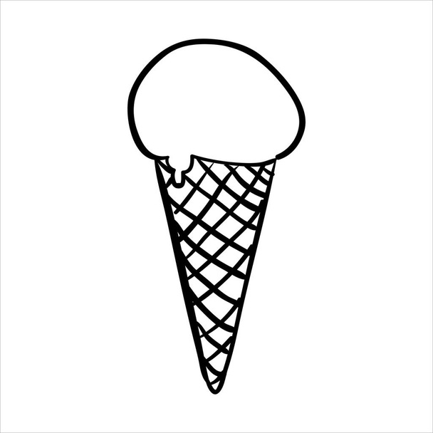 τέχνη εικονογράφηση χέρι κλήρωση διάνυσμα σύμβολο εικονίδιο του κώνου παγωτό - Διάνυσμα, εικόνα
