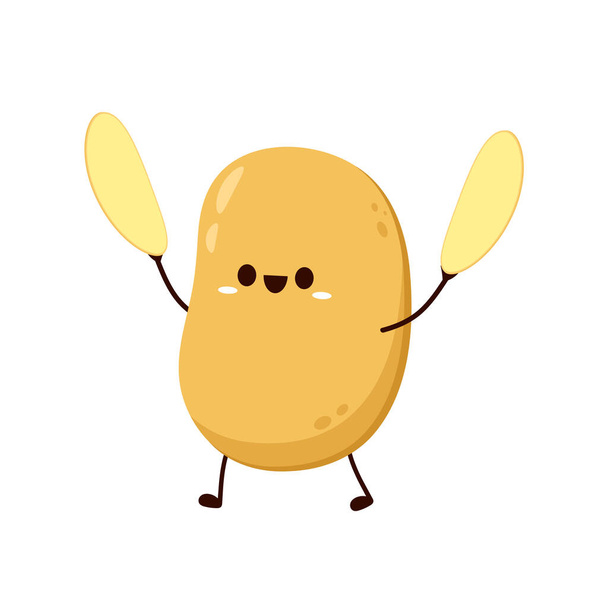 Potatoes vector illustration. Isolated white background. Potato slice vector. Potato character design. - Vector, Imagen