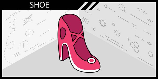Icône design isométrique chaussure. Illustration vectorielle web. Concept coloré 3d - Vecteur, image