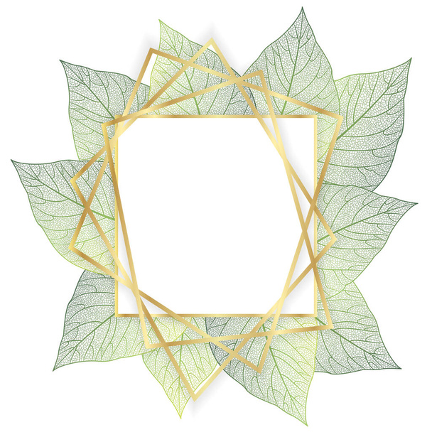 vector illustration of a frame with a gold pattern - Διάνυσμα, εικόνα