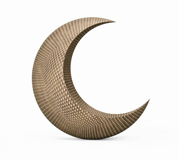 A 3D rendering illustration of a Crescent Moon made with cloth texture - Photo, Image