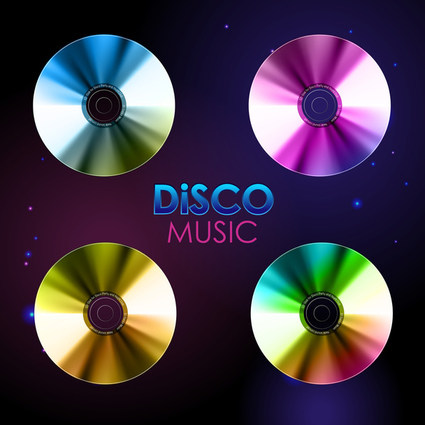 Disco abstract background. Set of records - Vetor, Imagem