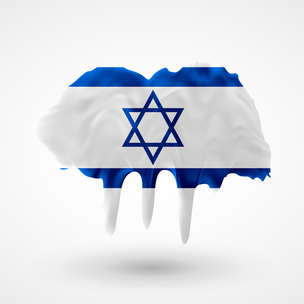 Flag of Israel painted colors - Vector, Image